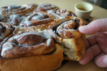 Load image into Gallery viewer, Egg-free Glaze Icing Reduced Sugar Cinnamon Rolls

